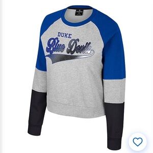 💙💙 Colosseum Duke Devils Rhinestone Scoop Neck Pullover Sweatshirt